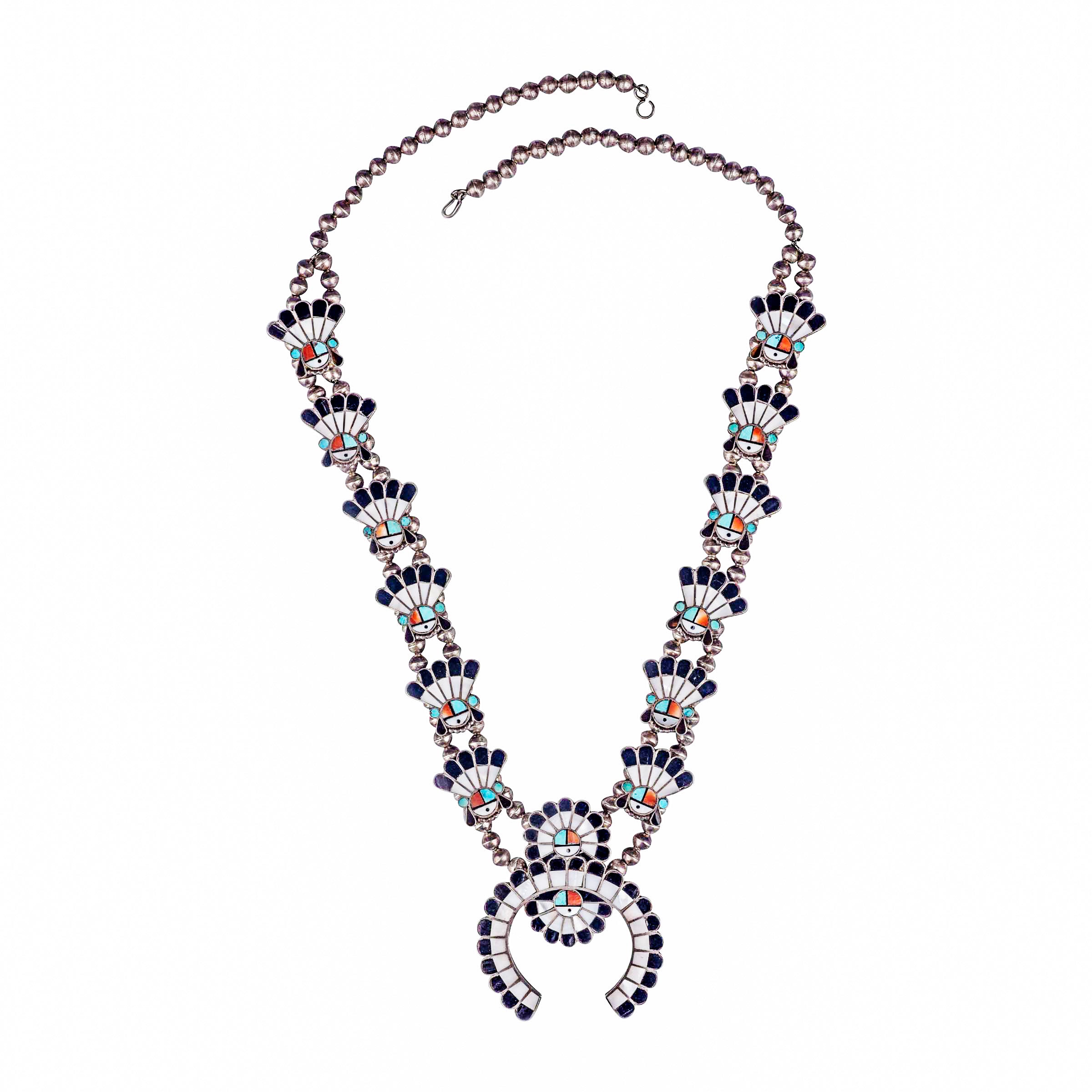 Zuni Sunface Naja Necklace, c. 1940
