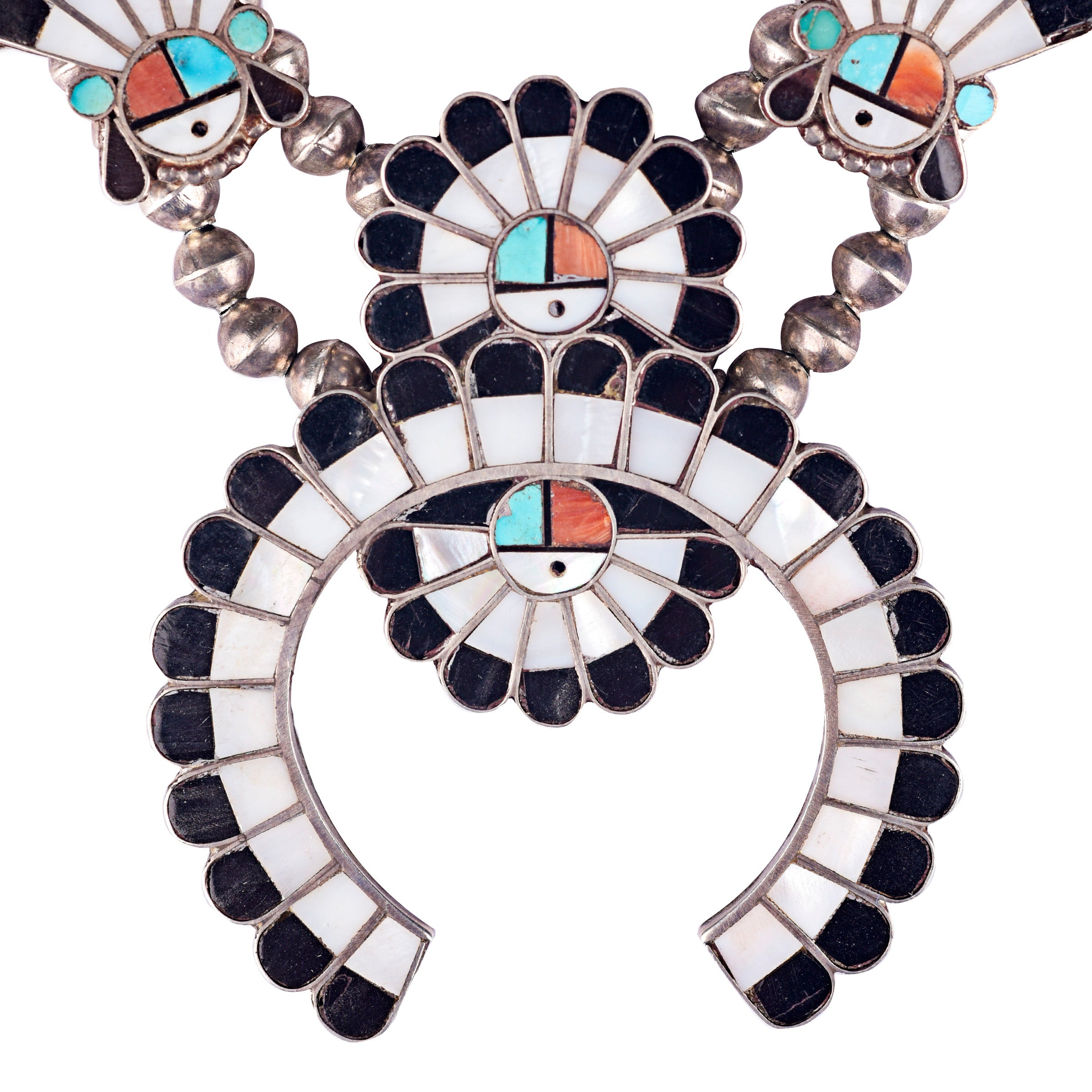 Zuni Sunface Naja Necklace, c. 1940
