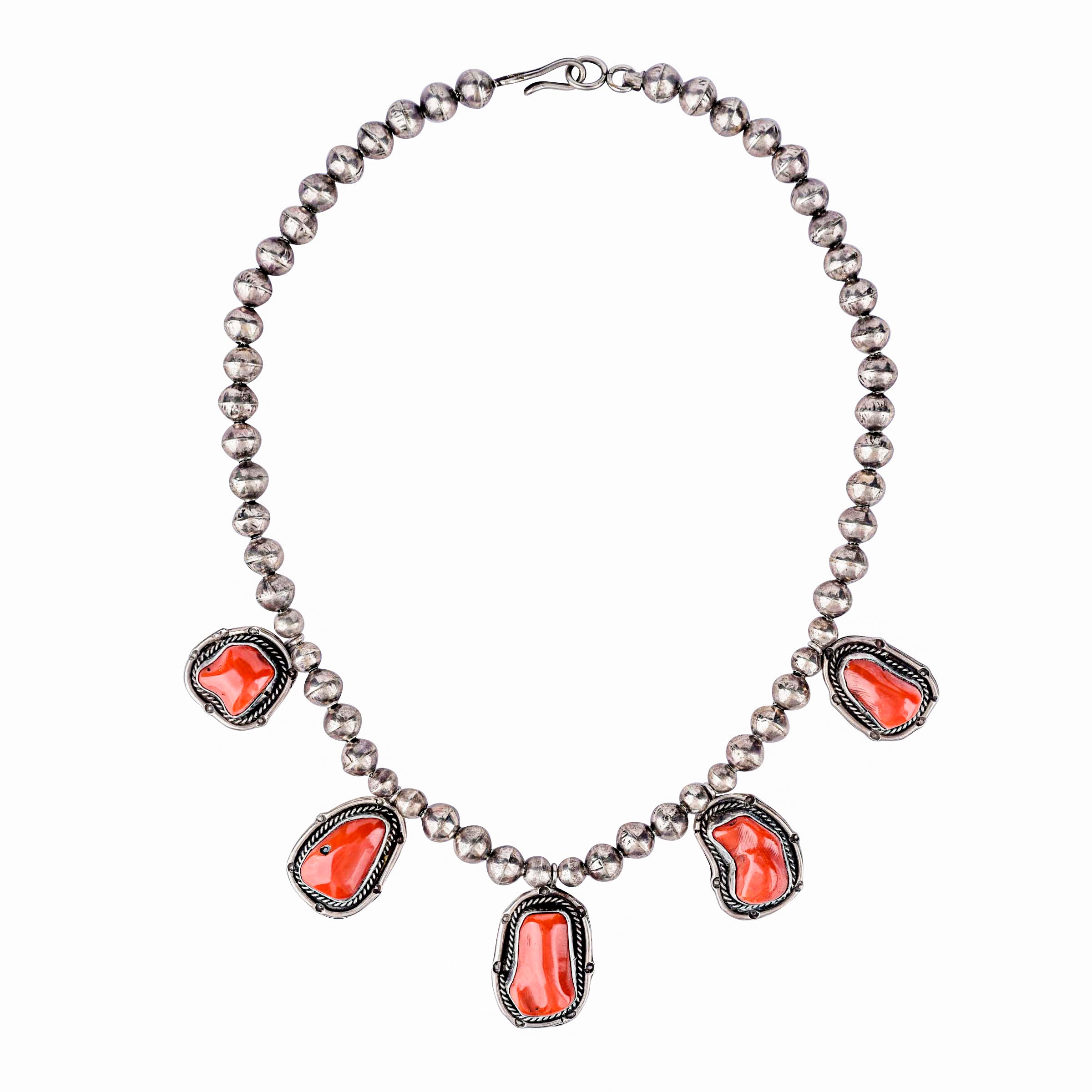 Vintage Red Coral Necklace with Desert Pearls