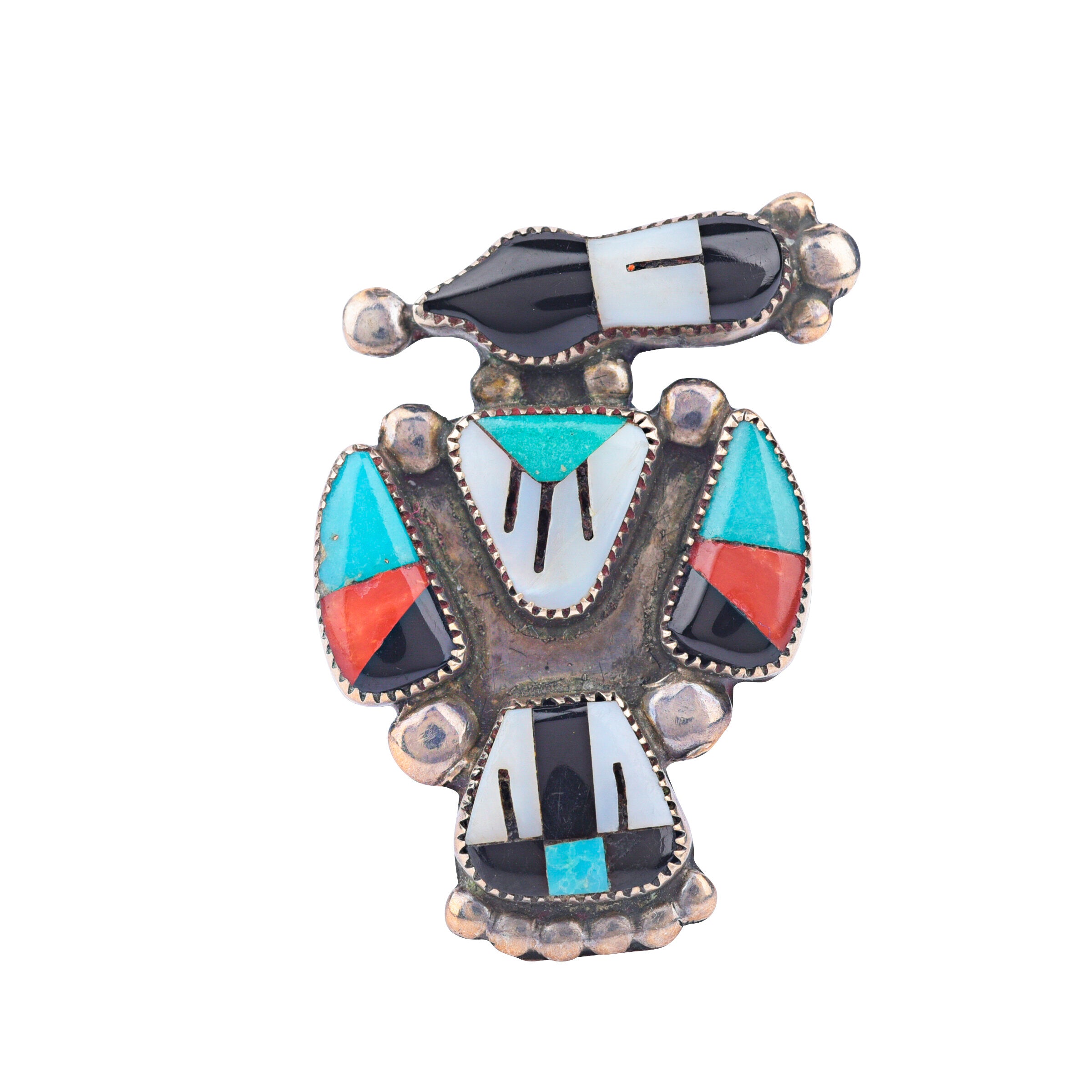 Vintage Zuni Thunderbird Ring, c. 1970