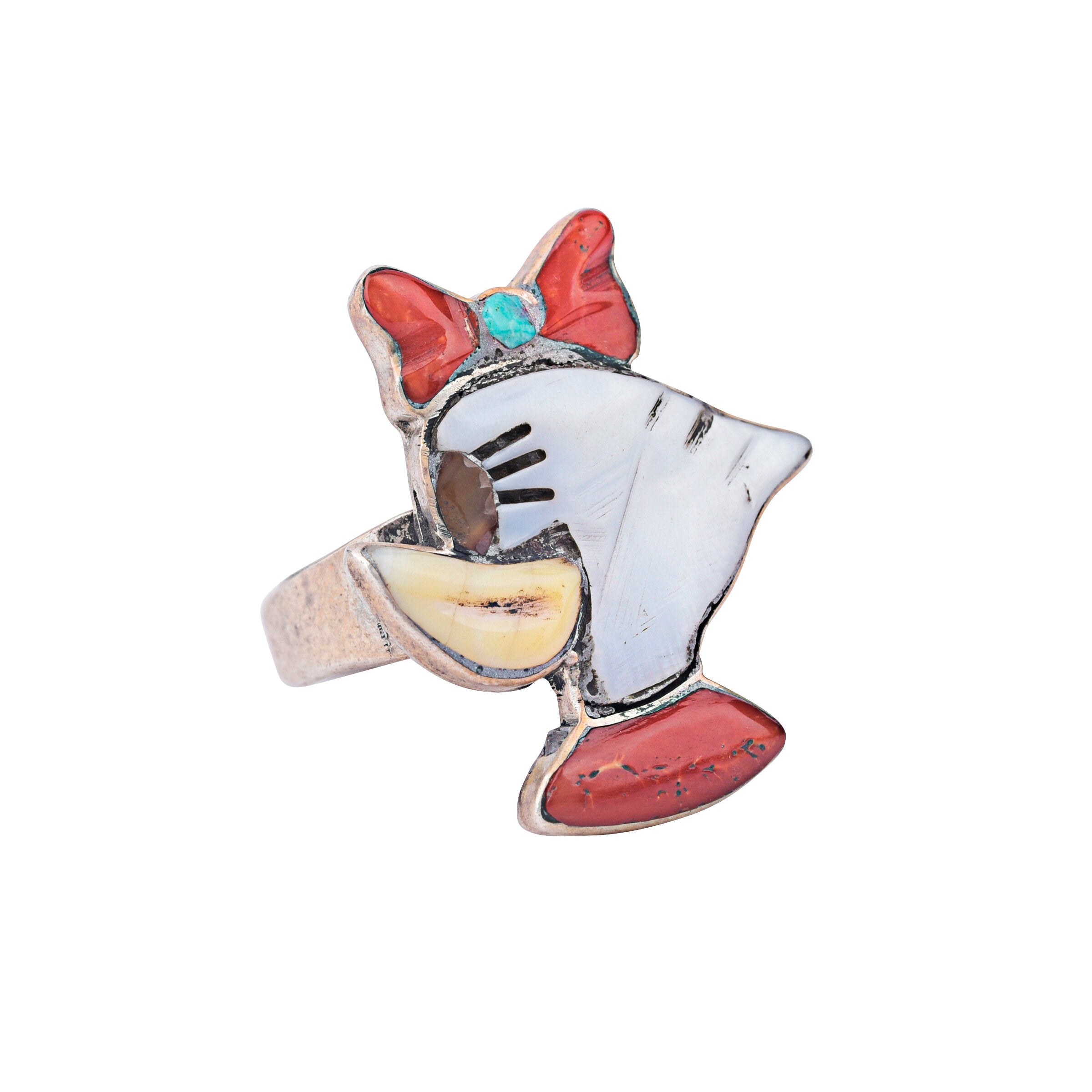 Vintage Zuni Daisy Duck Ring, c. 1970