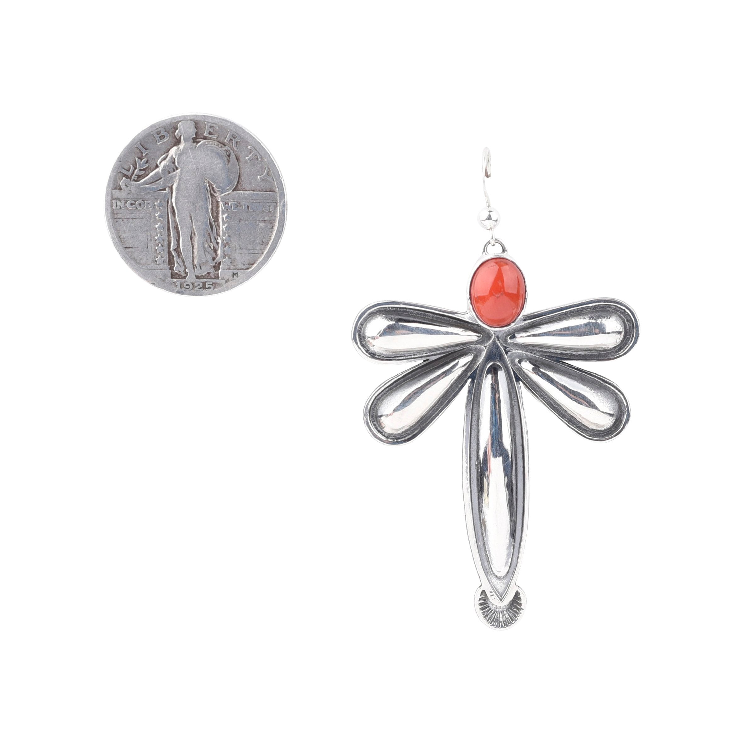 Jennifer Medina Coral Dragonfly Earrings
