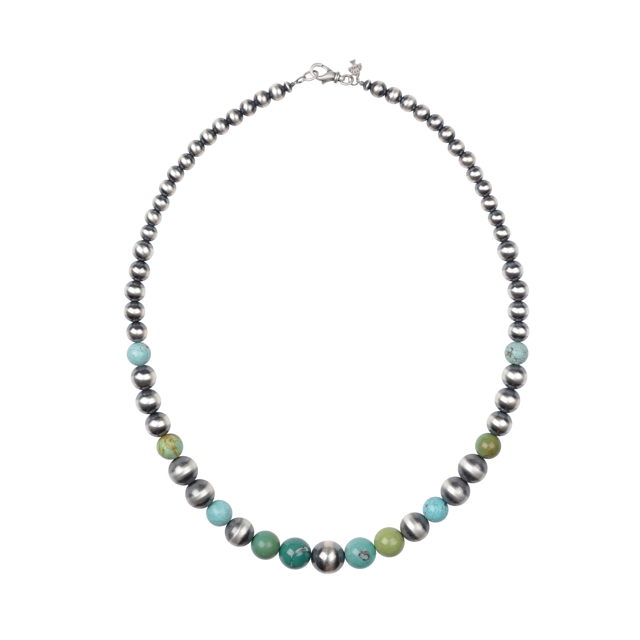 Graduated Desert Pearl And Turquoise Necklace