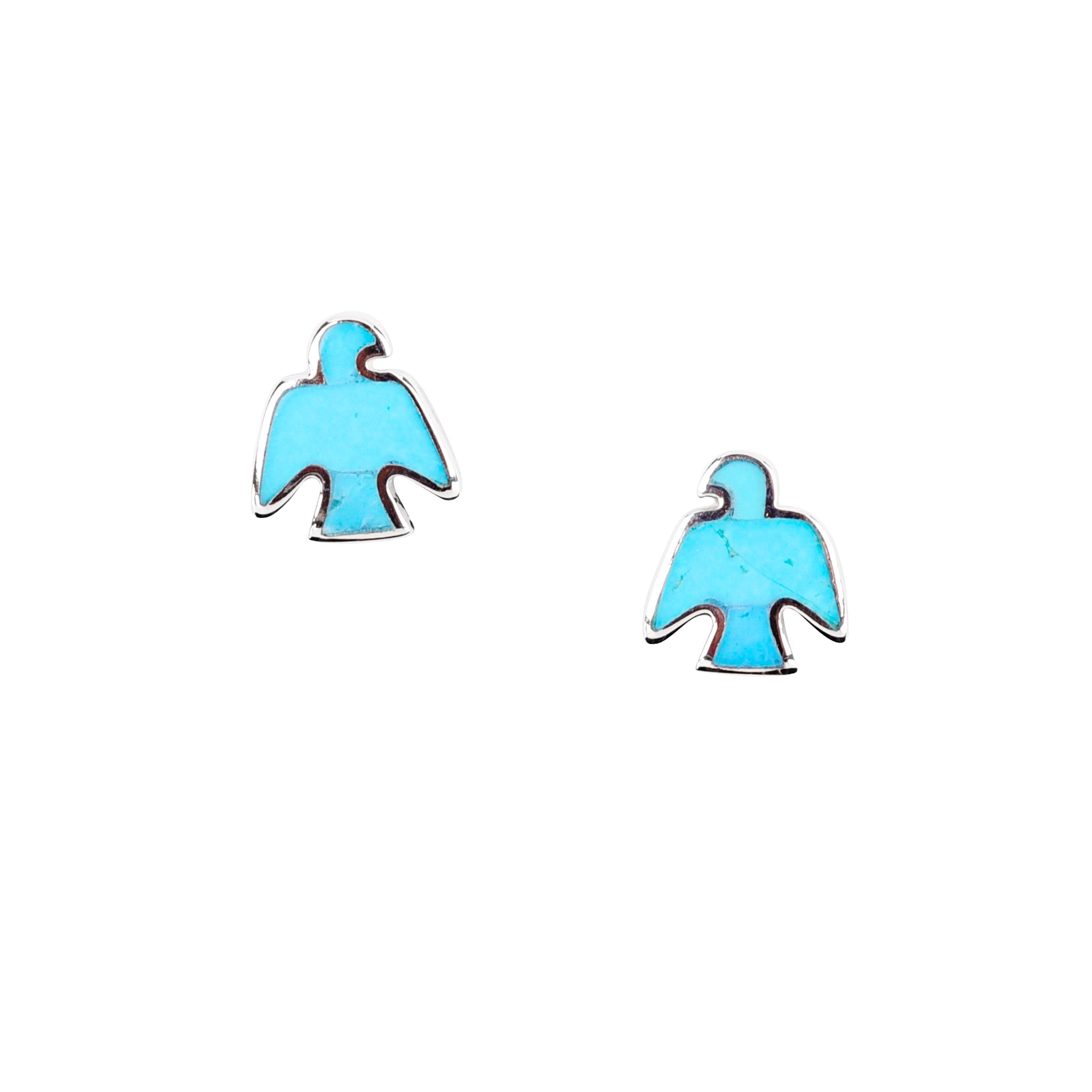 Peyote Bird Stud Earrings - Turquoise