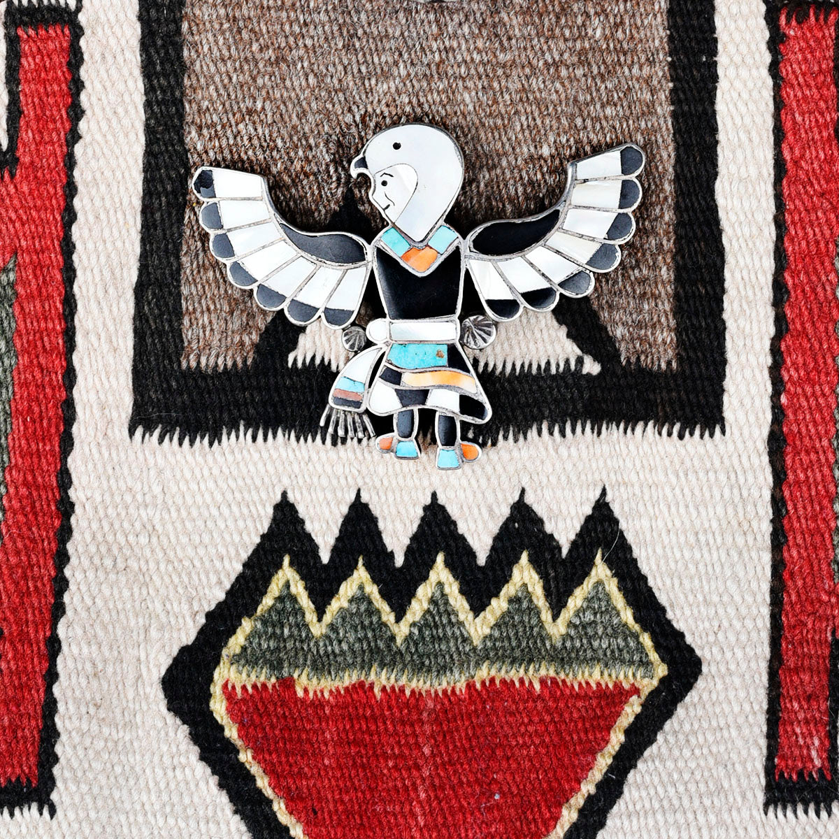 Vintage Zuni Eagle Dancer Pin, c. 1950's