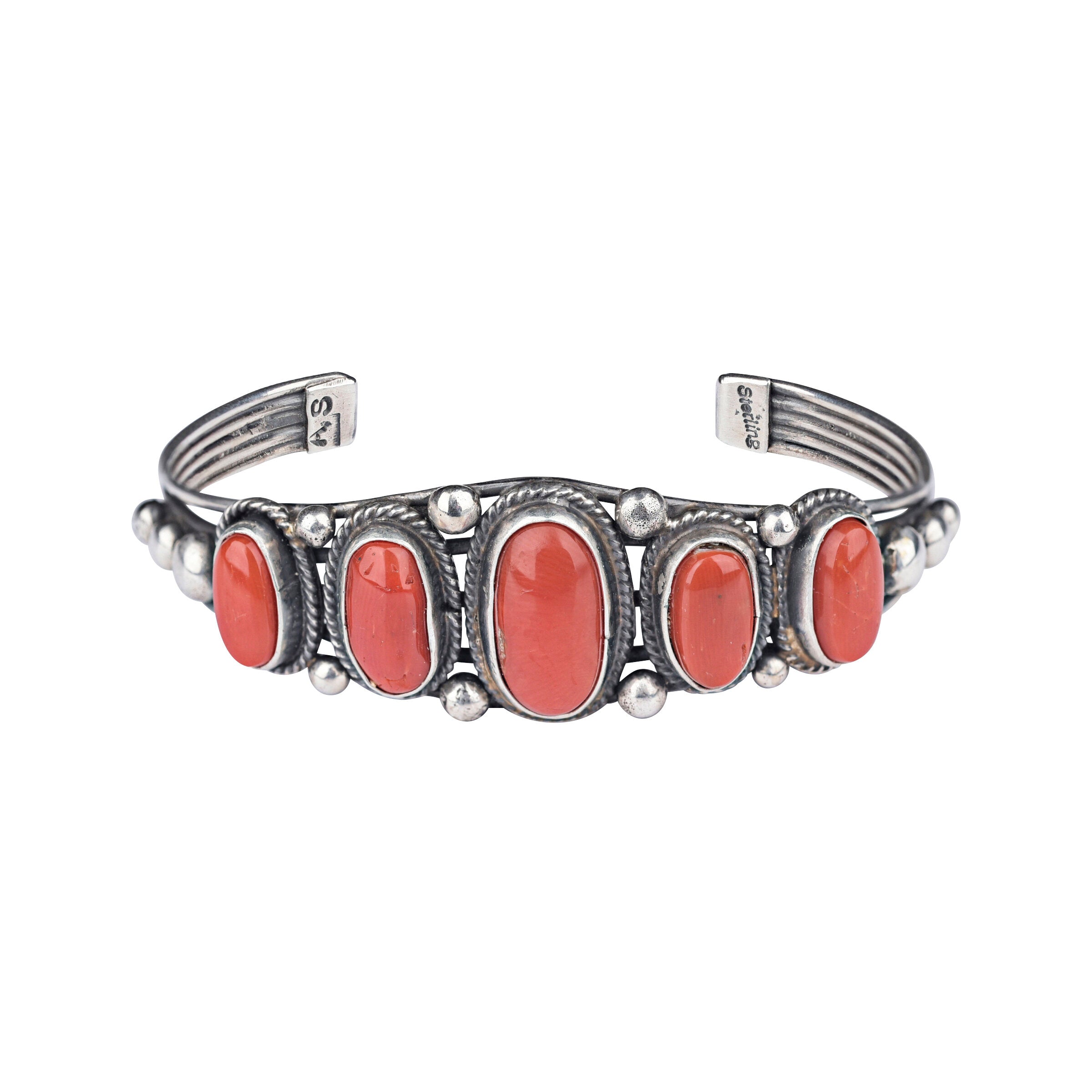 Vintage Red Coral Cuff, c. 1960's