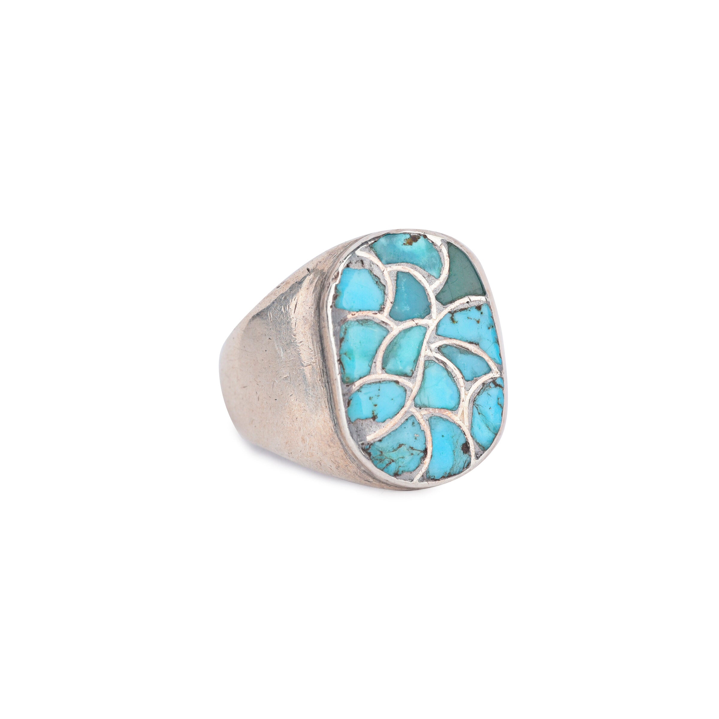 Vintage Zuni Cobblestone Inlay Ring, c. 1950's