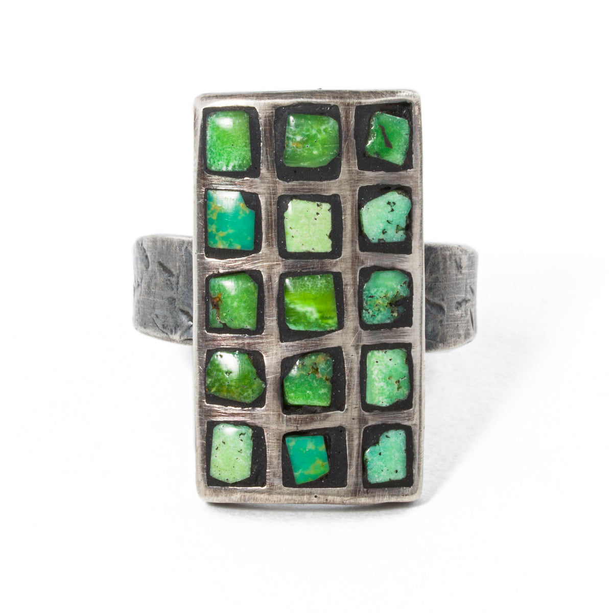 Mosaic Gaspeite Ring