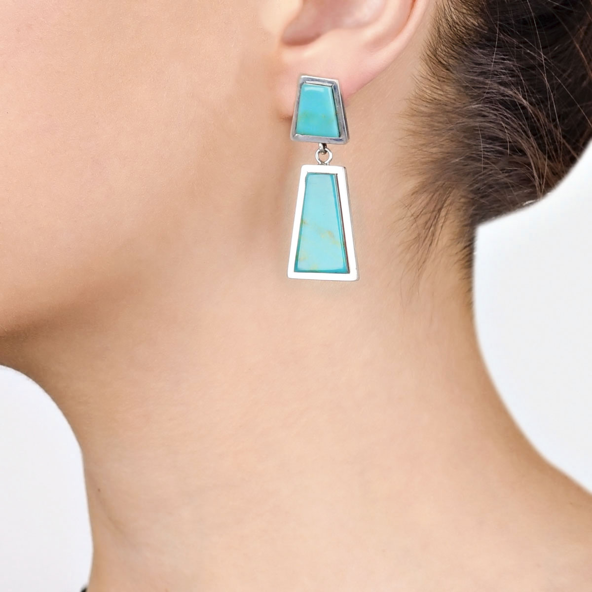 Tony Aguilar Jr. Turquoise Dangle Earrings 