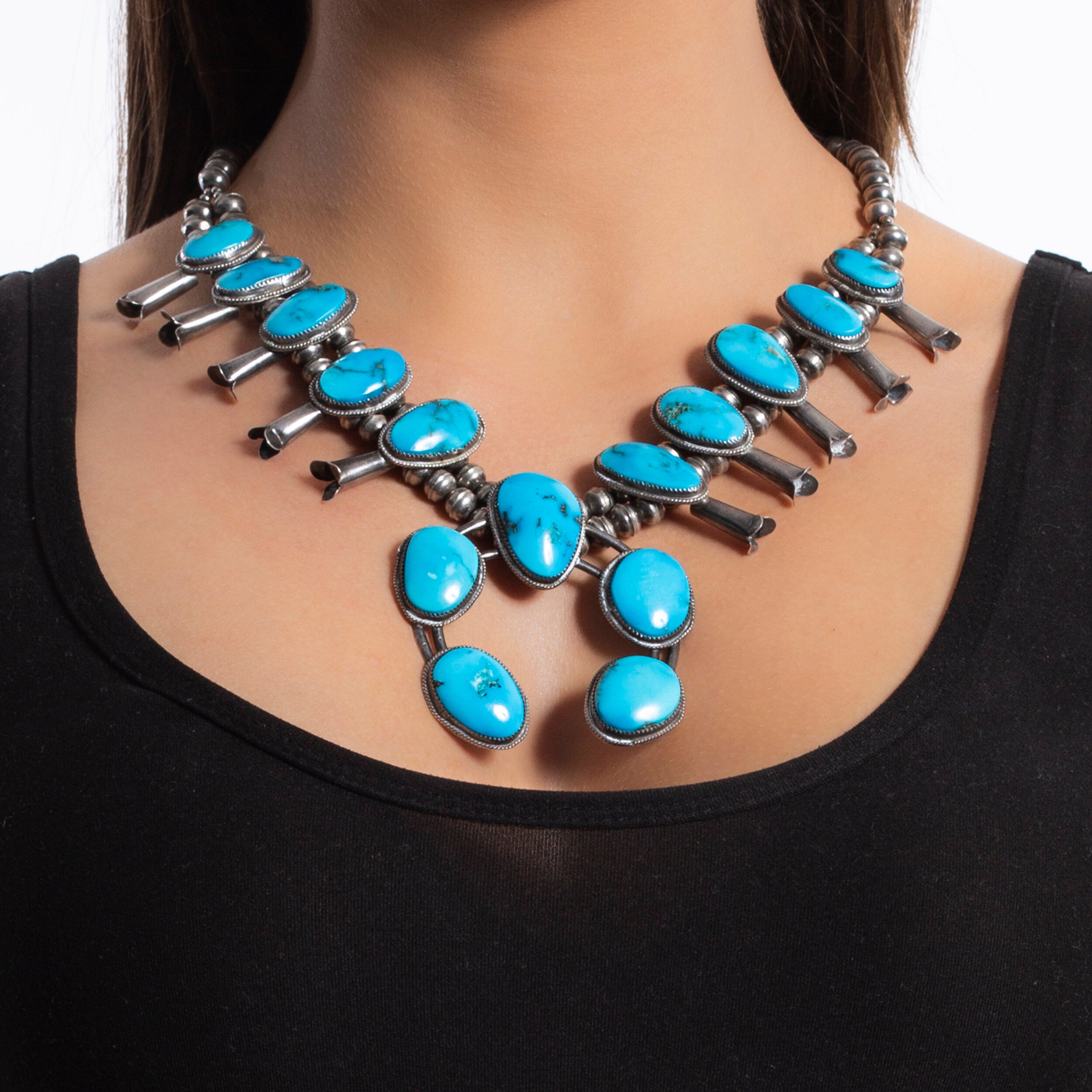 Kingman Squash Blossom Necklace, c. 1960