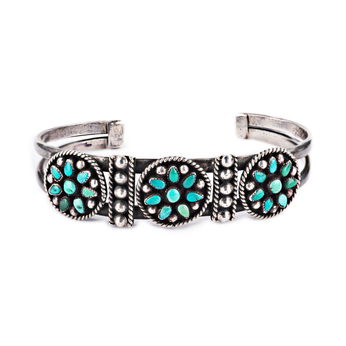 Vintage 1950's Zuni Floral Cluster Cuff