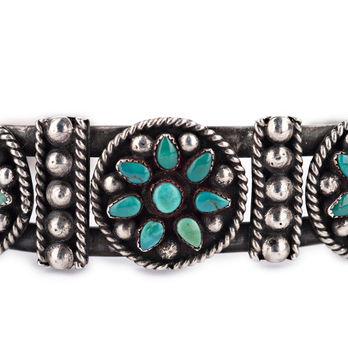 Vintage 1950's Zuni Floral Cluster Cuff