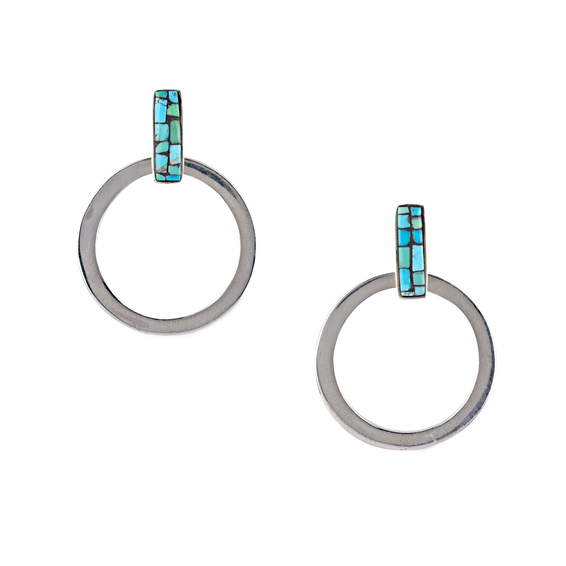 Turquoise Mosaic Hoops