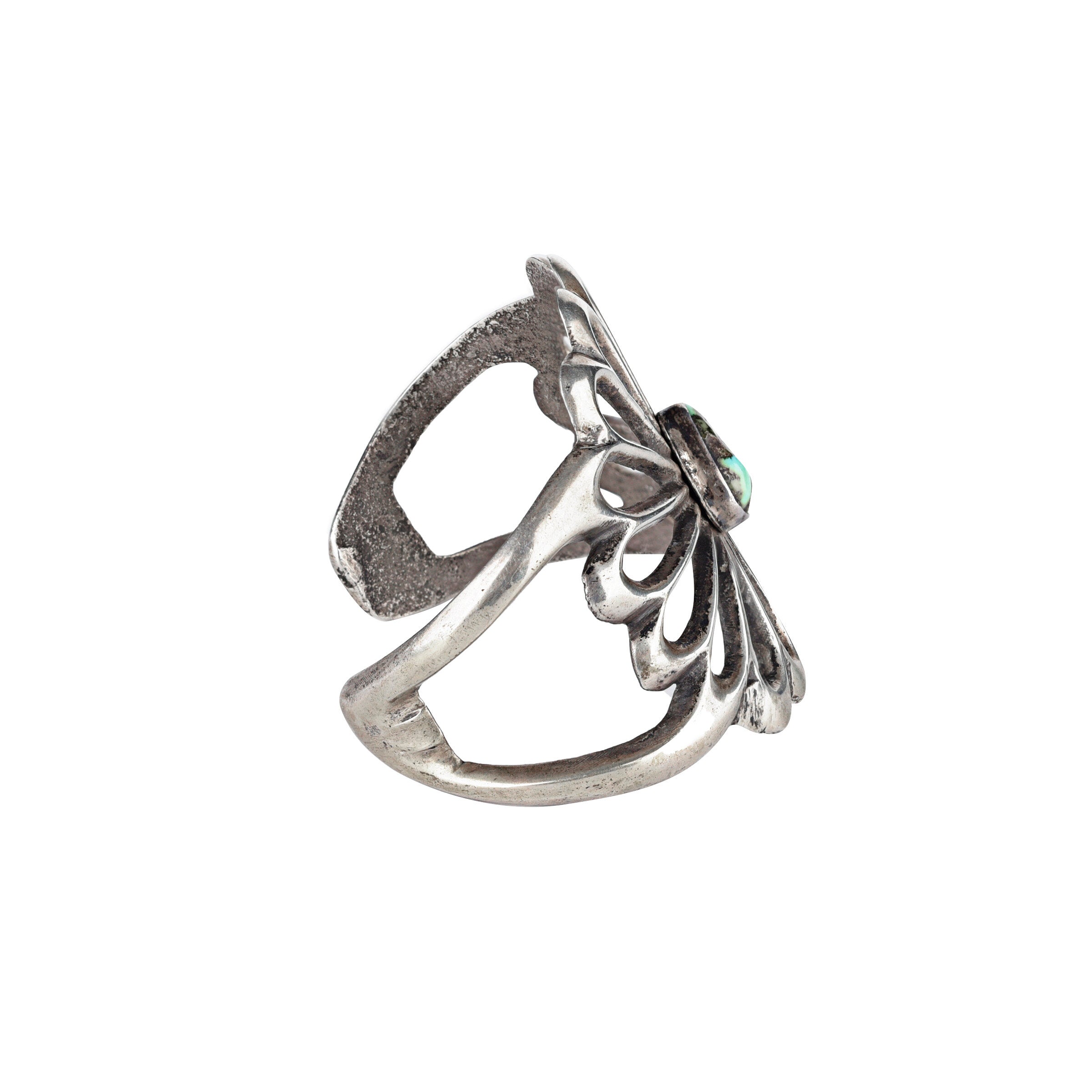 Vintage Sand Cast Turquoise Cuff, c. 1940's