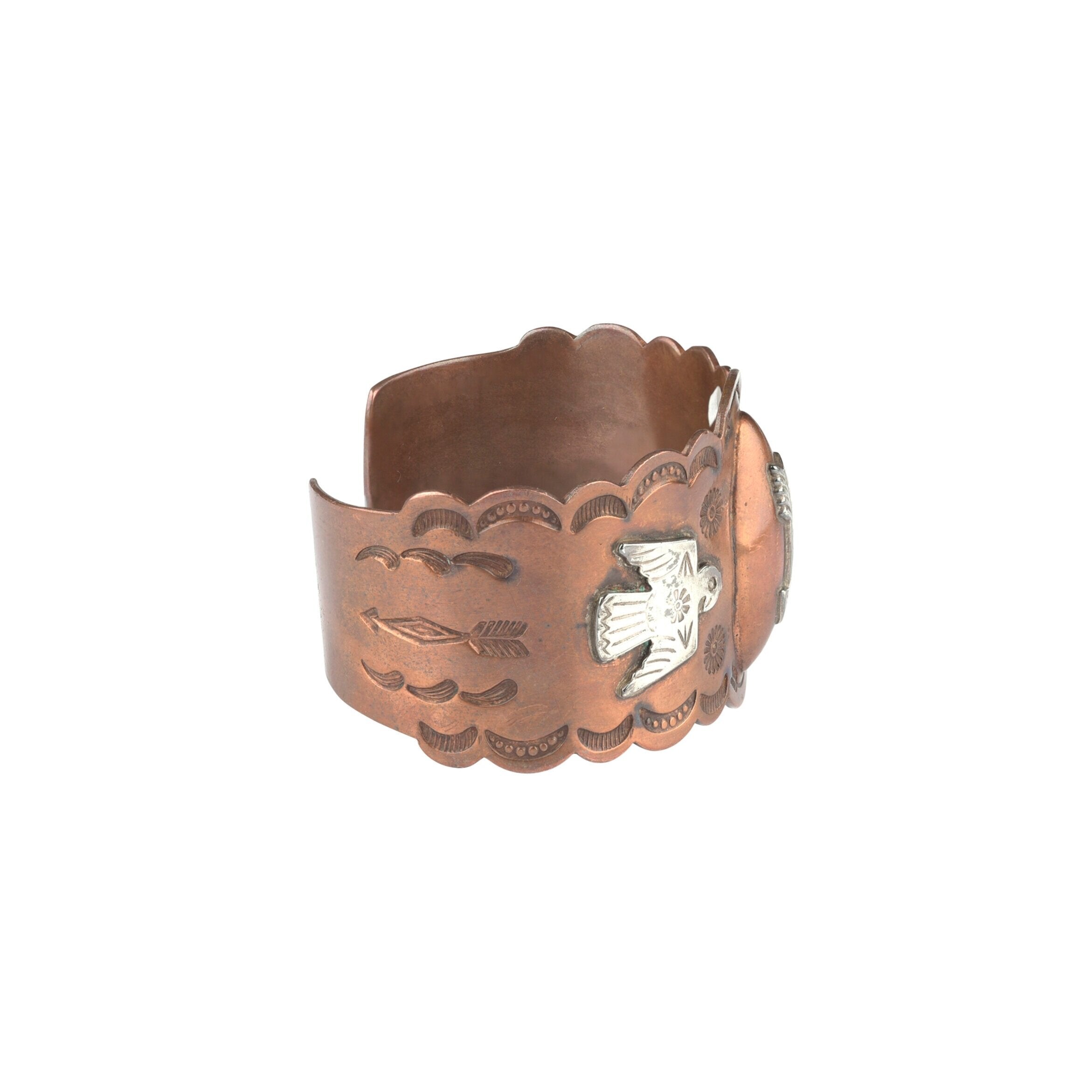 Vintage Copper and Sterling Silver Cuff, c. 1940's