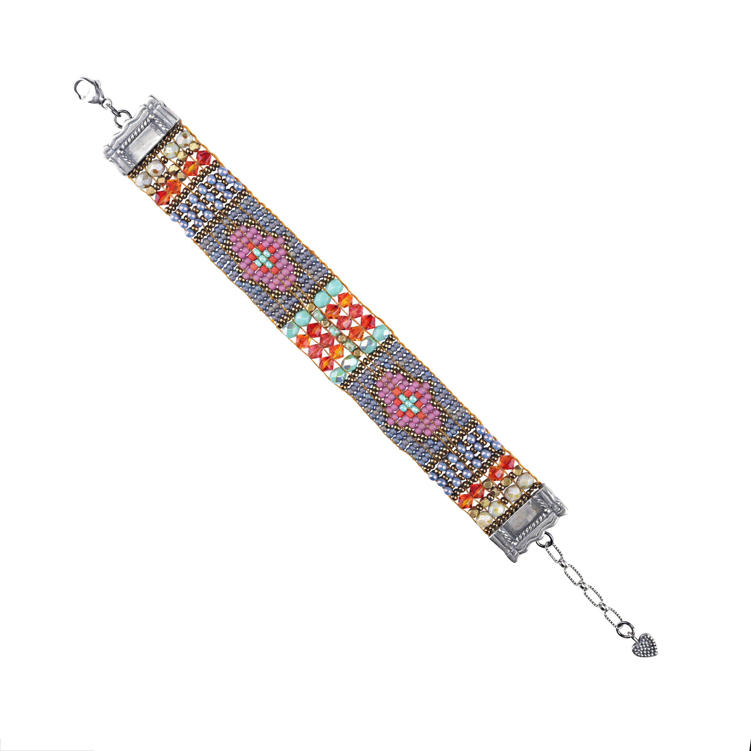 Chili Rose Rosy Tapestry Beaded Bracelet