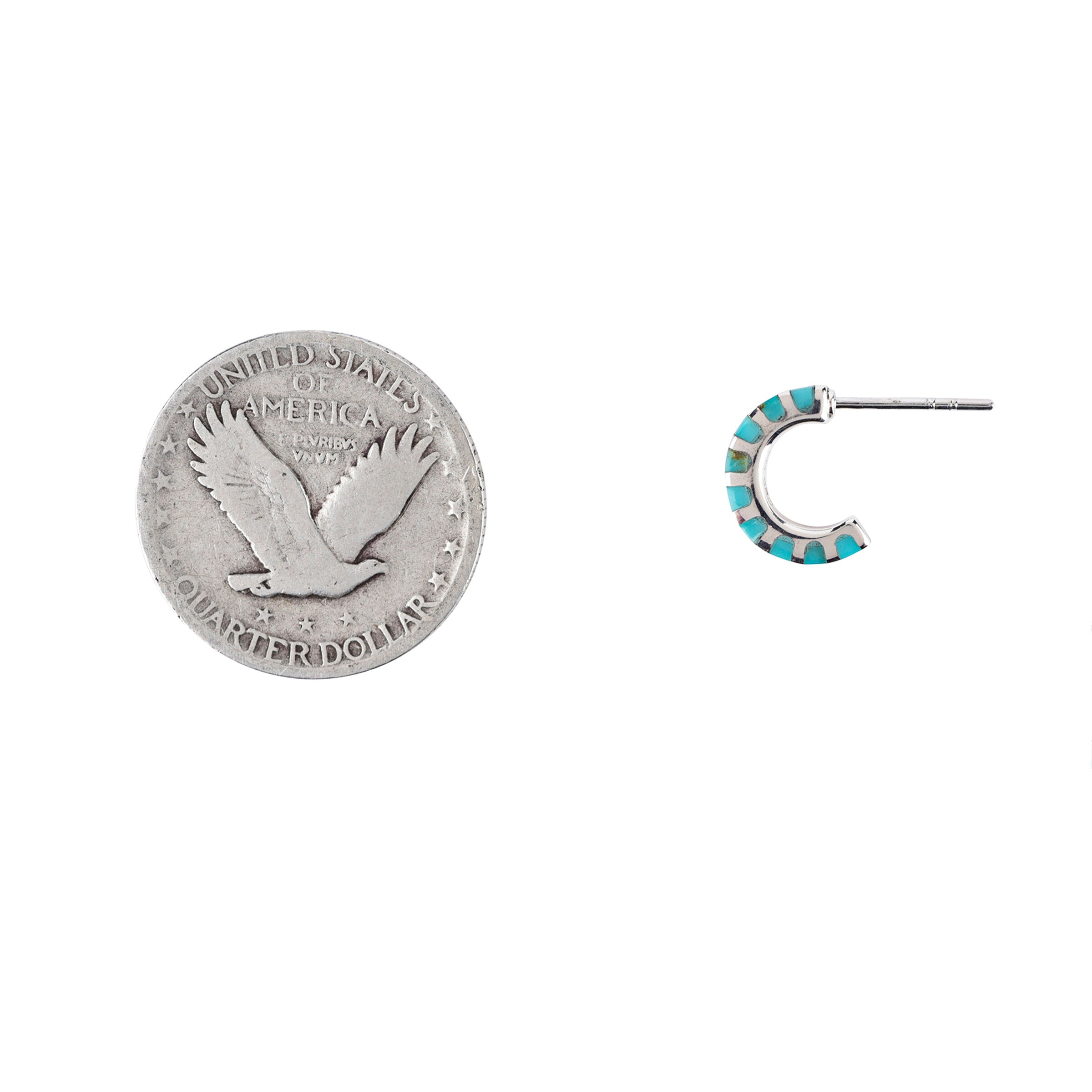 Mini Turquoise Hoop Earring