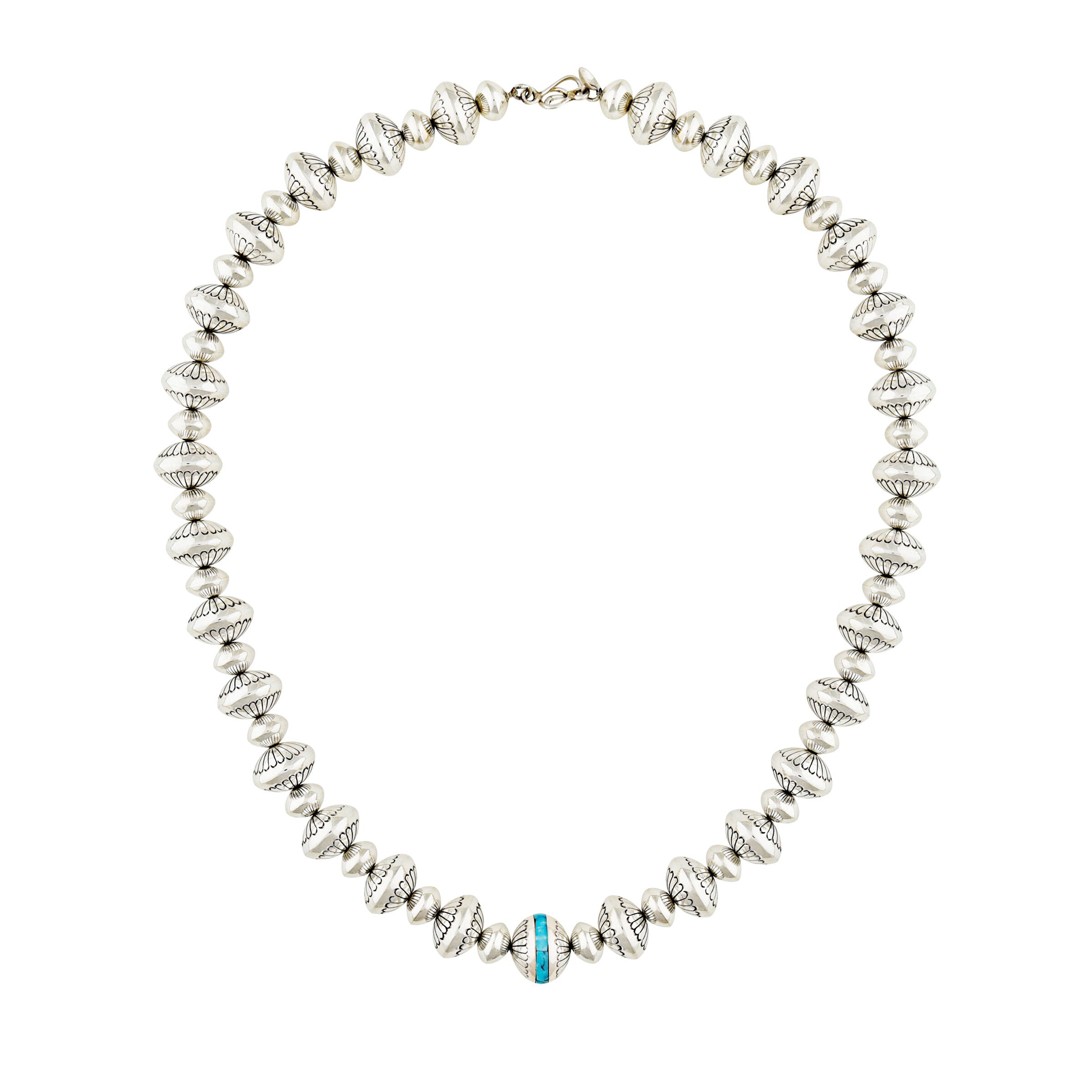 Marie Yazzie Turquoise Ribbon Navajo Pearl Necklace