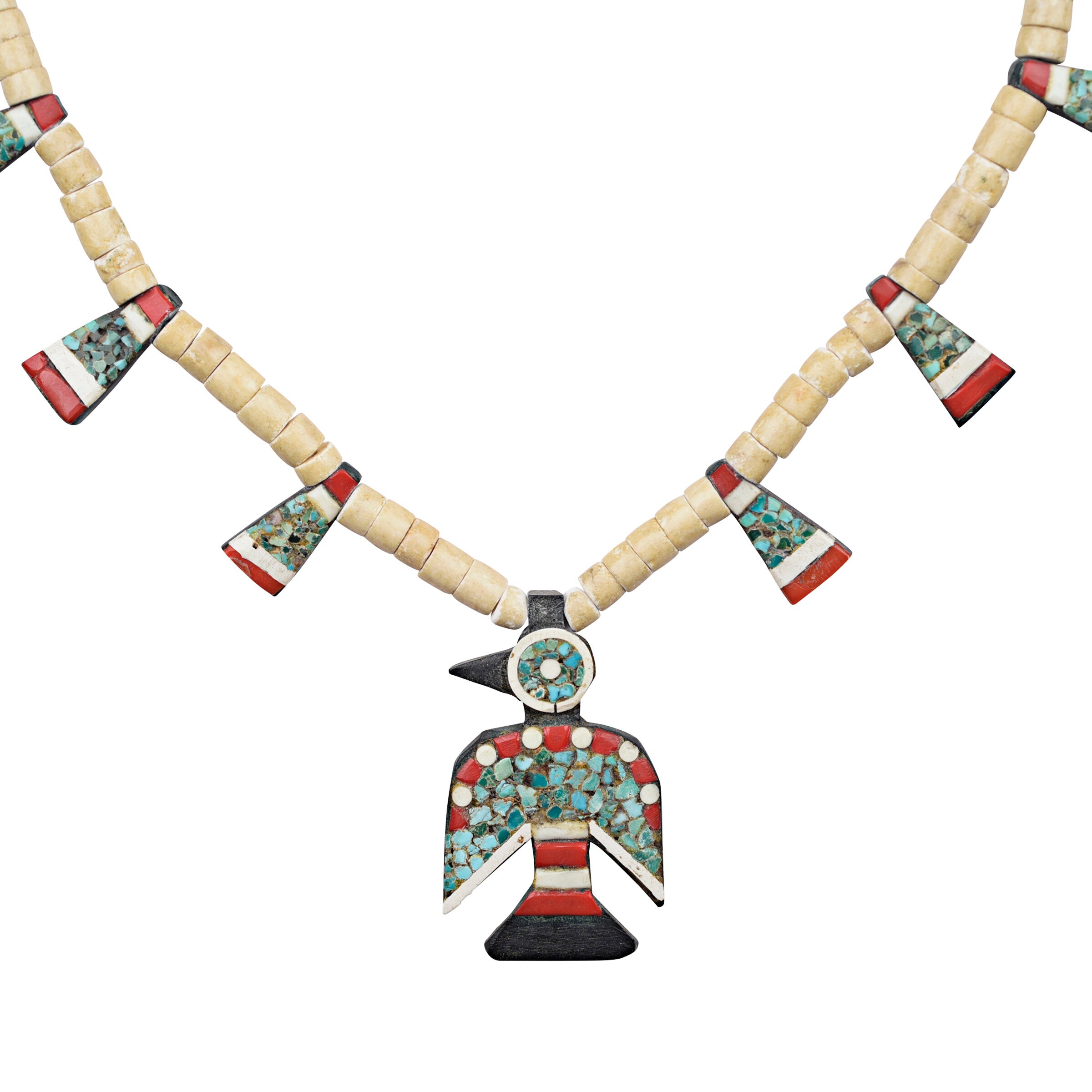 Vintage Thunderbird Mosaic Necklace, c. 1930's