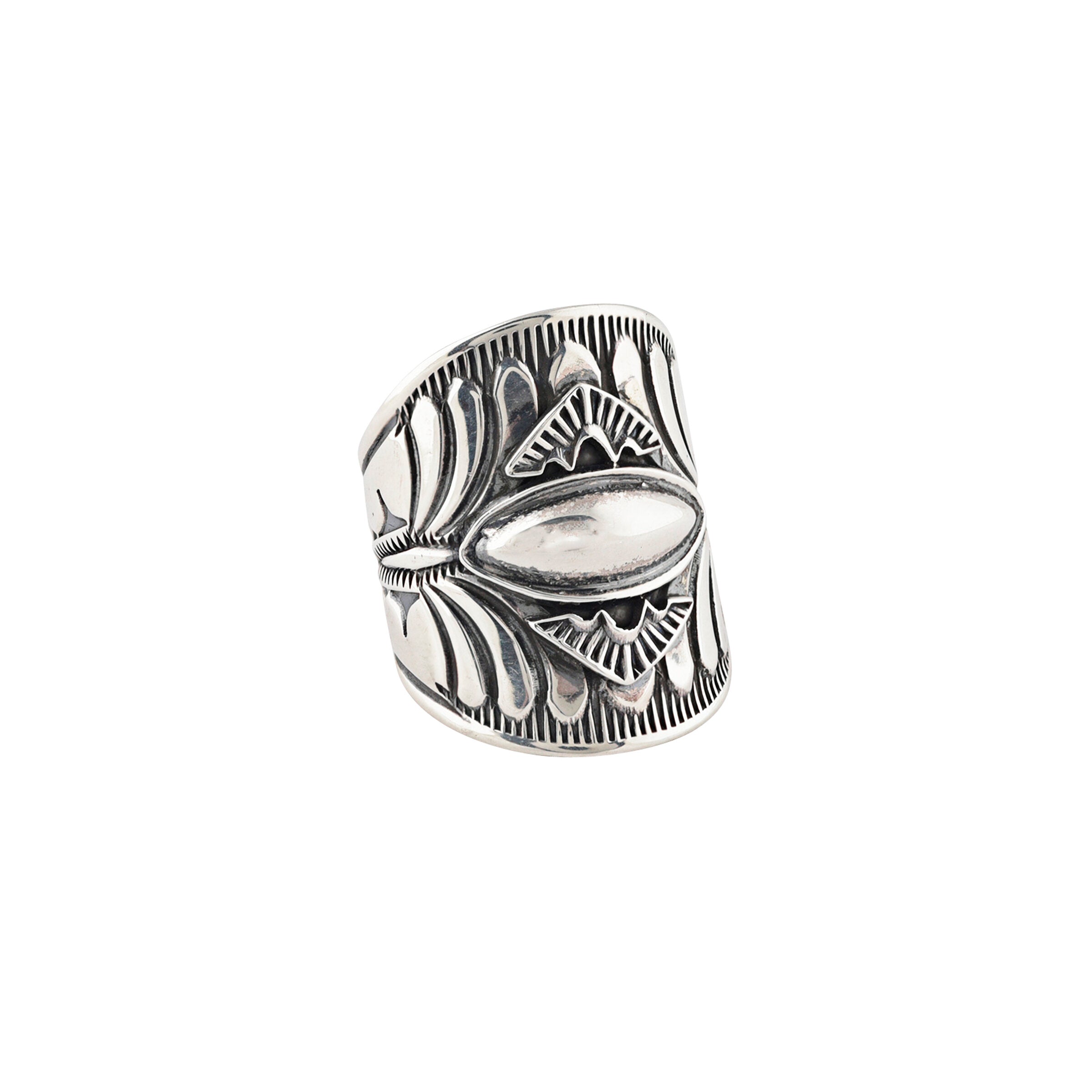 Derrick Gordon Stamped Silver Ring - Size 8