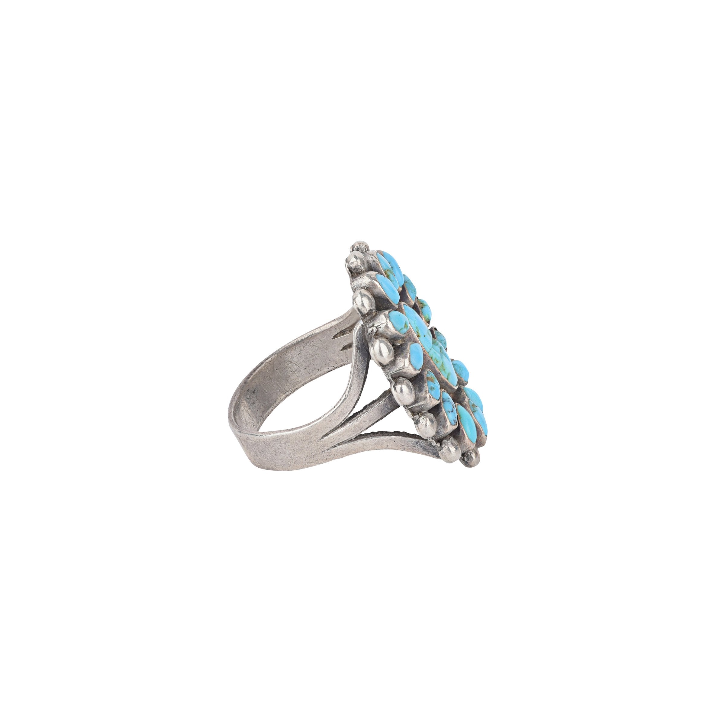 Vintage Zuni Turquoise Ring, c. 1940 - Size 8 7/8