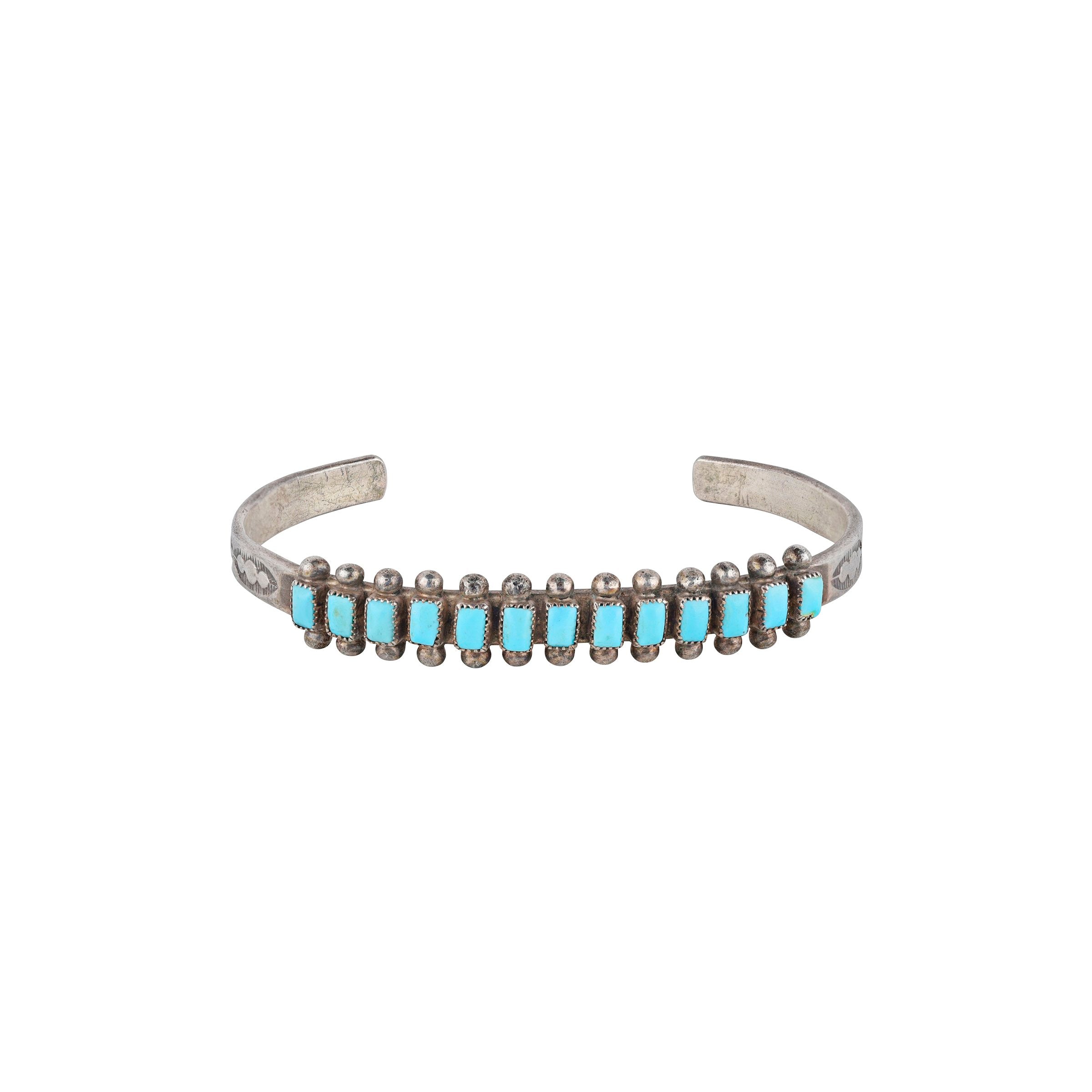 Vintage Turquoise Row Cuff
