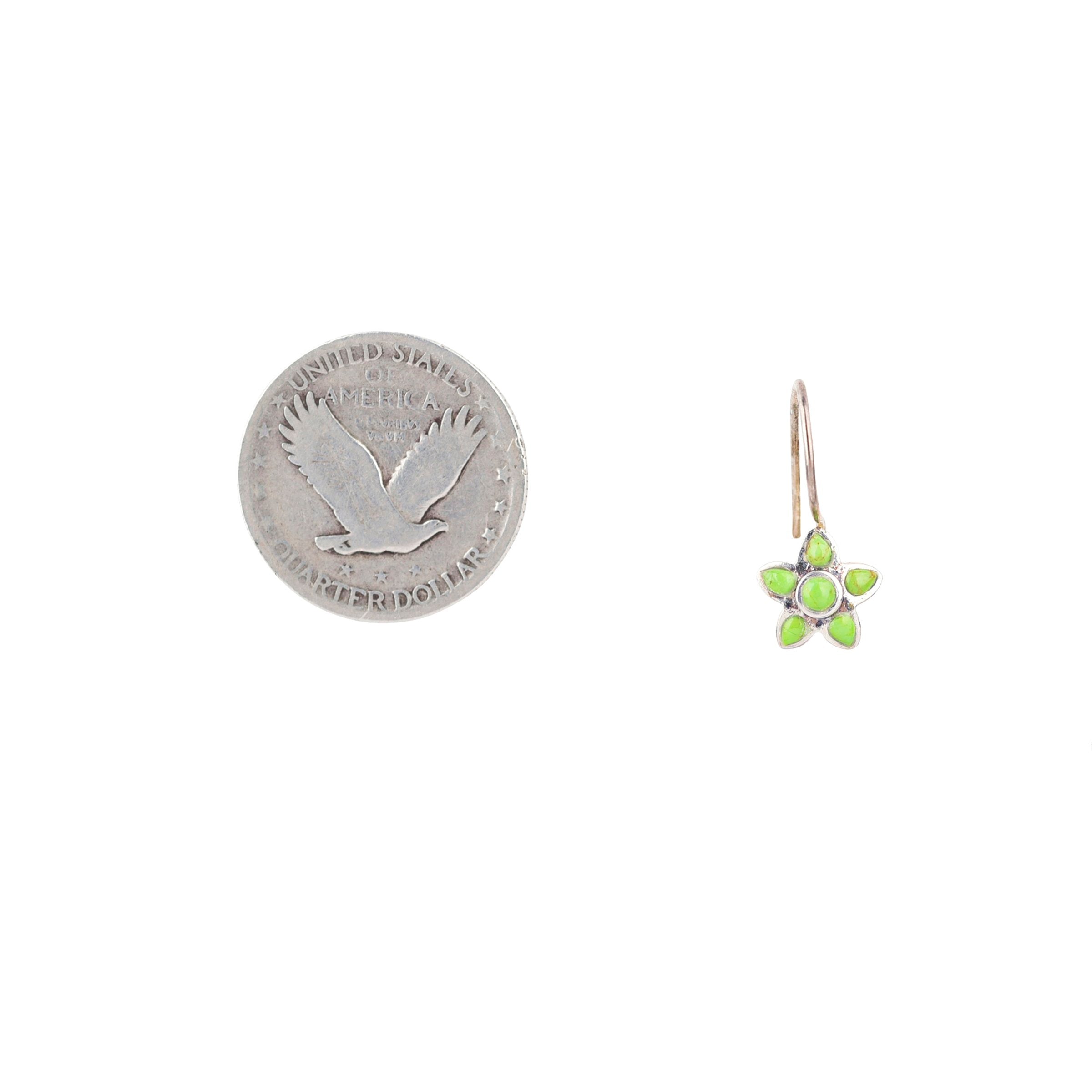 Petite Green Flower Earring