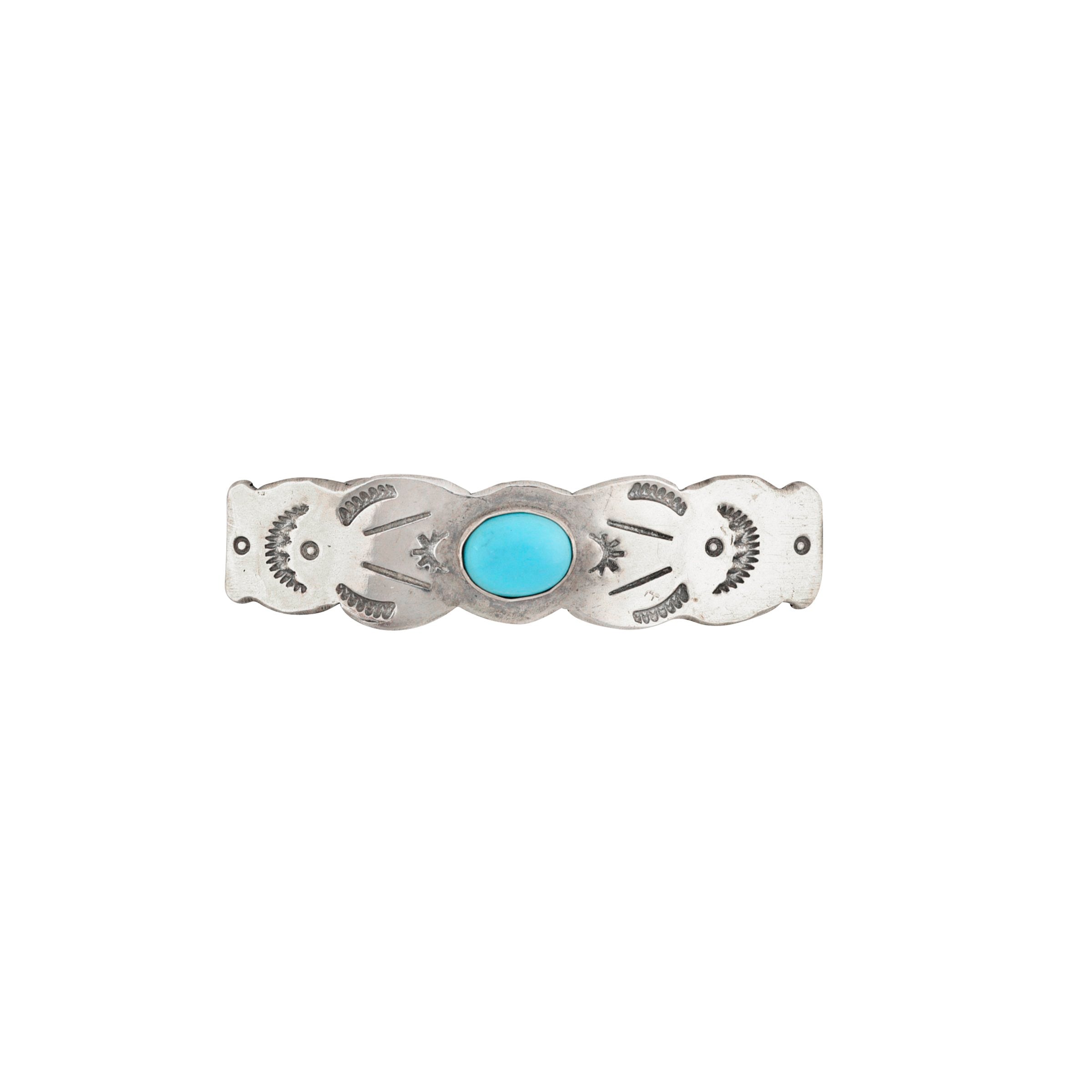 Joe Eby Silver and Turquoise Barrette