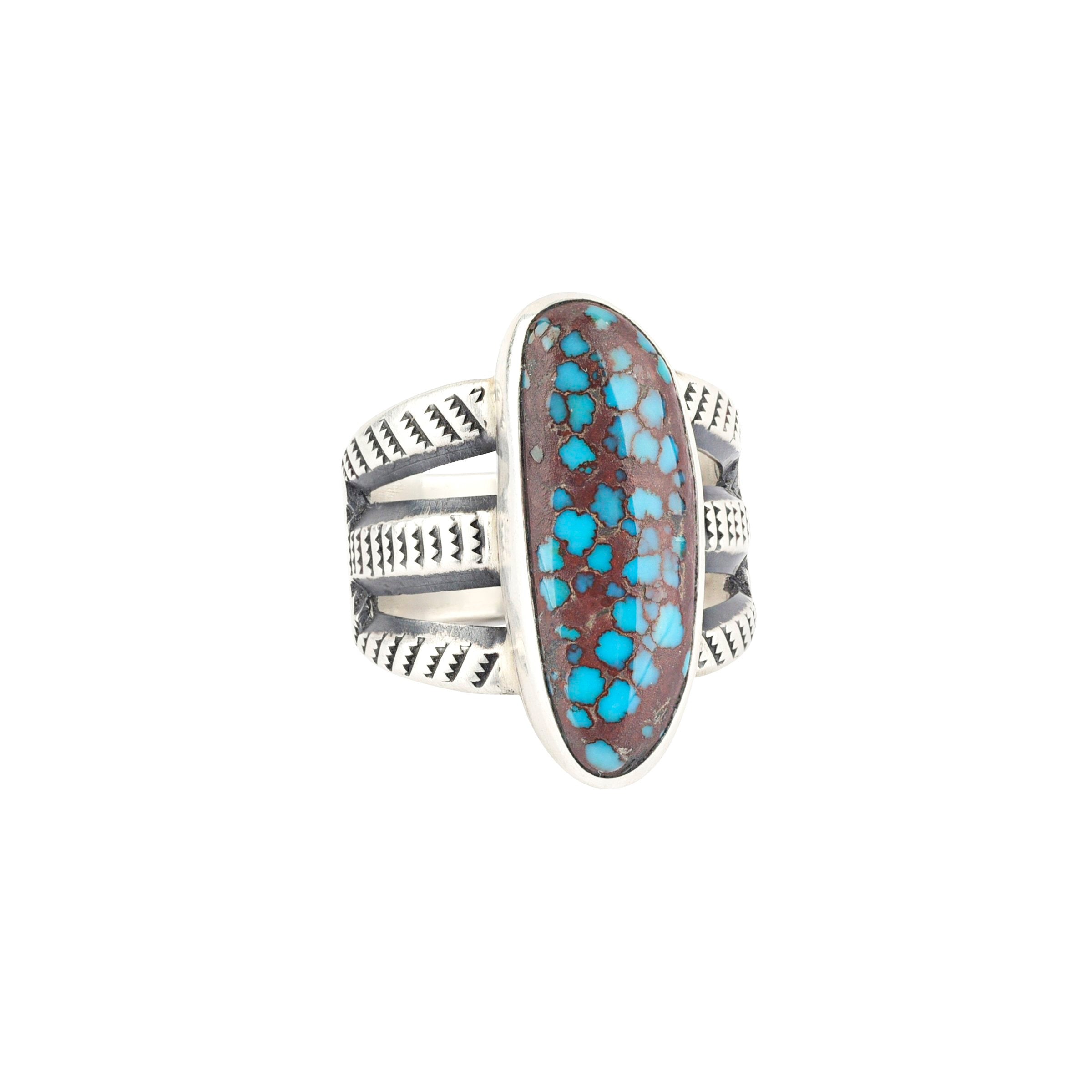 Alex Horst Turquoise Stamp Ring - Size 7 1/2