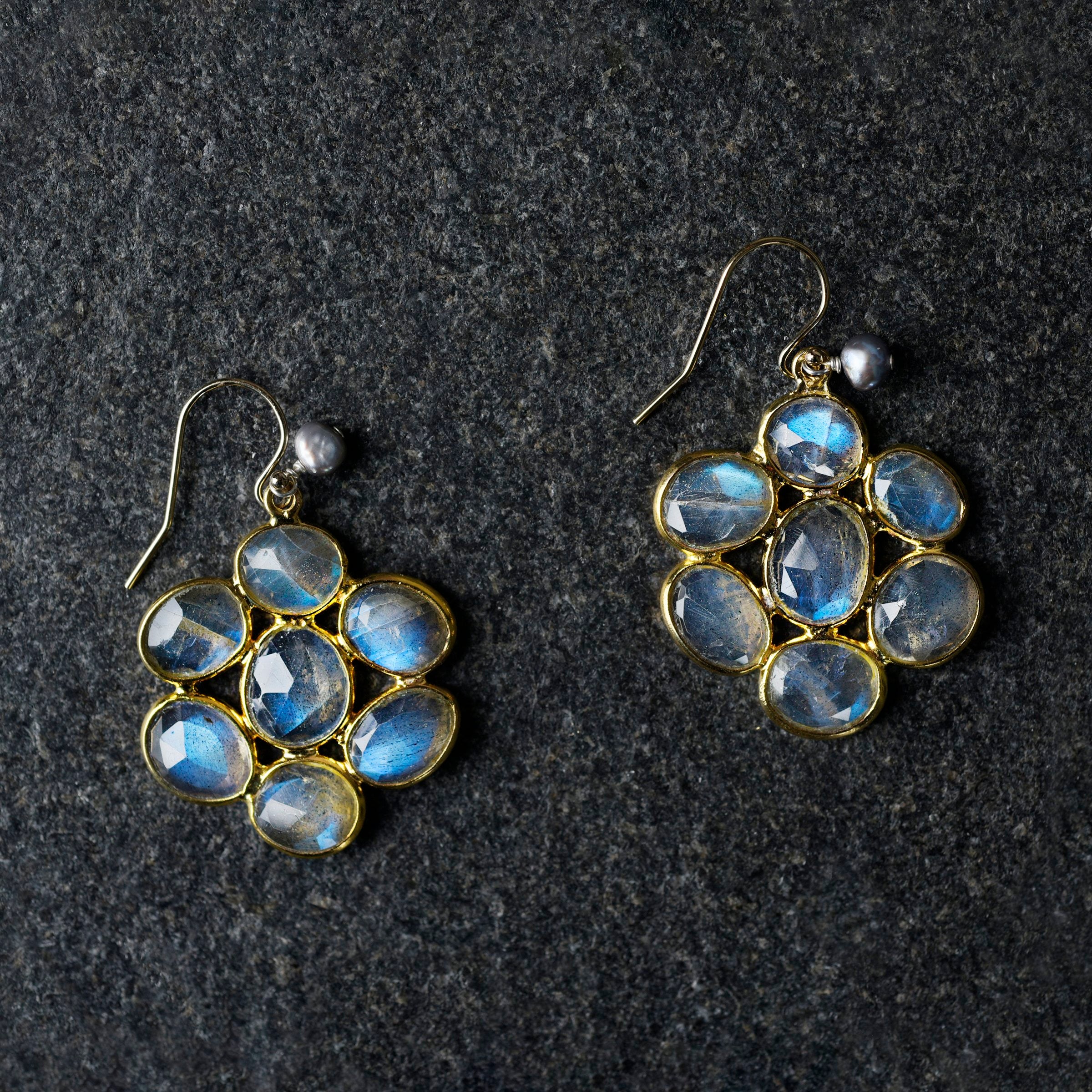 Faceted Turquoise Post Earrings