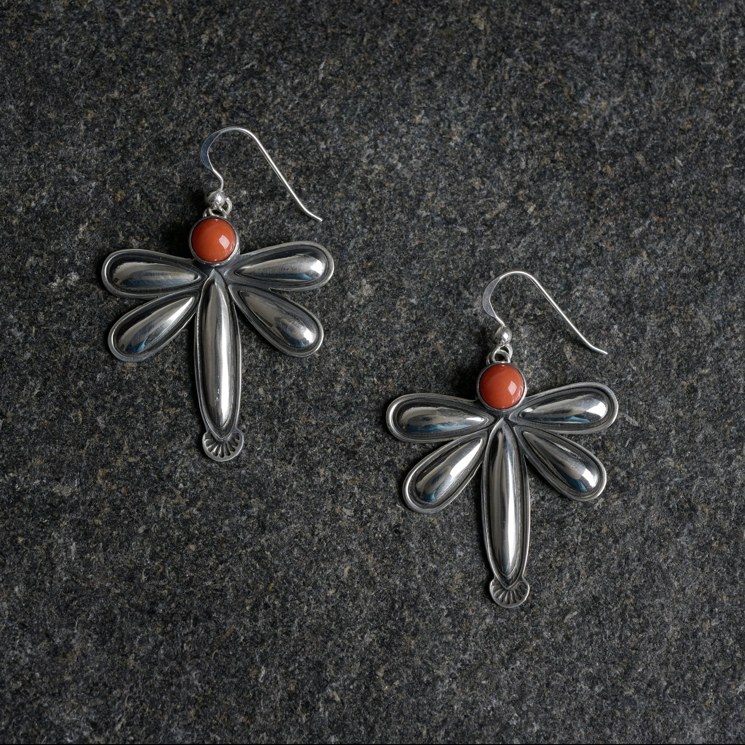 Jennifer Medina Dragonfly Earrings - Coral