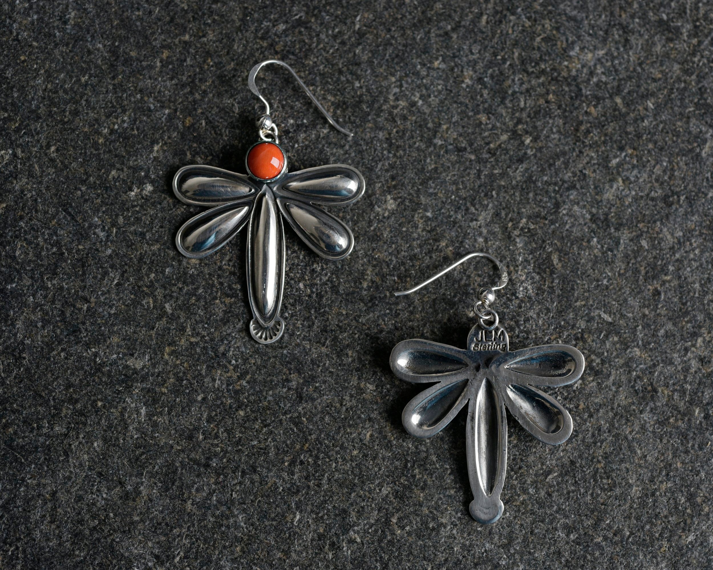 Jennifer Medina Dragonfly Earrings - Coral