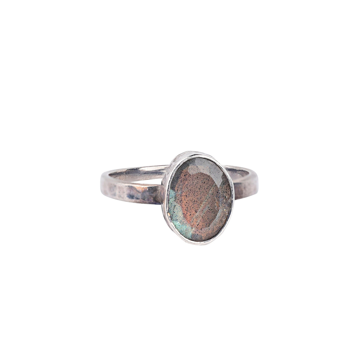 Bird Ringing Drawing Nomad Labradorite Ring - Size 8
