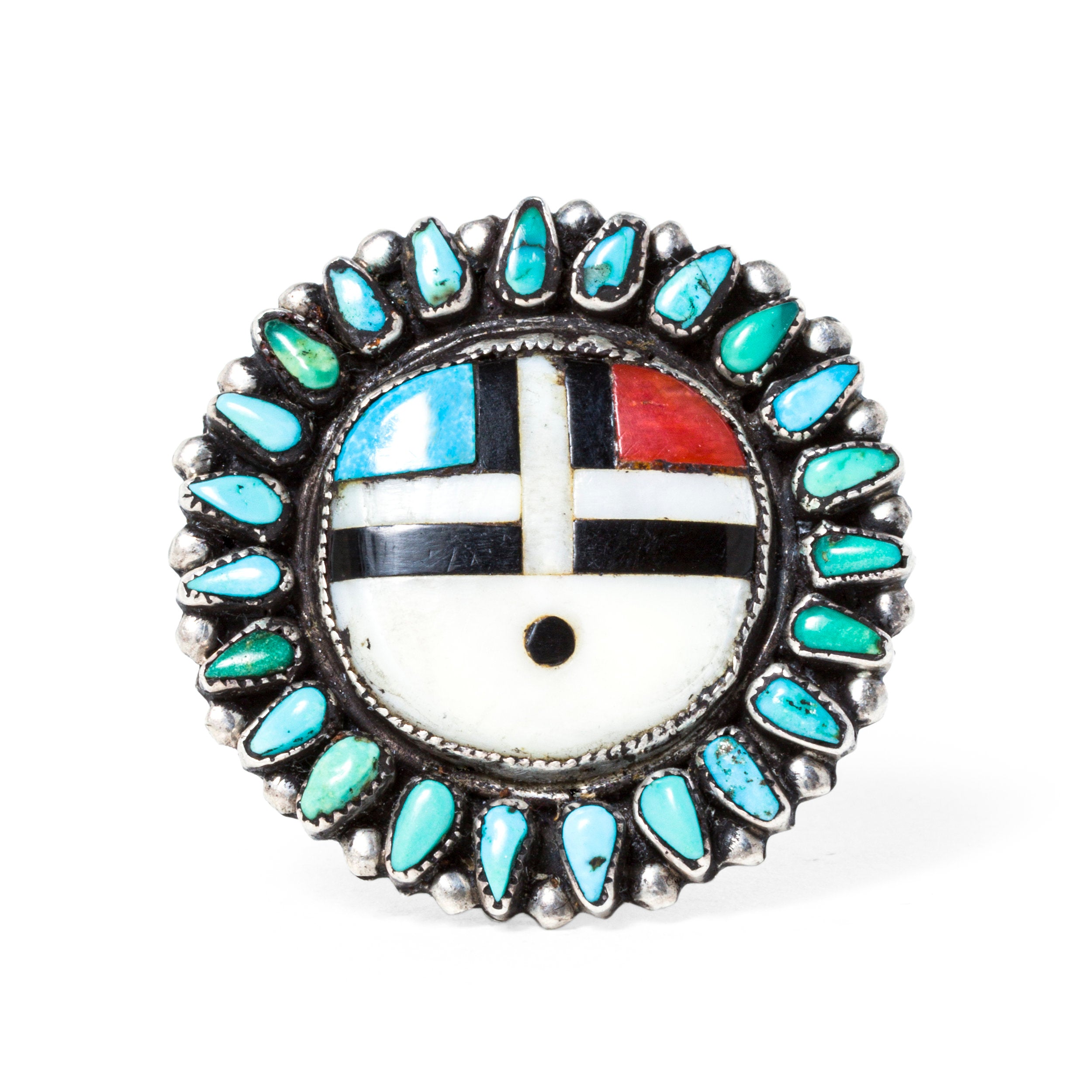 Vintage Zuni Sunface Pin, c. 1950's