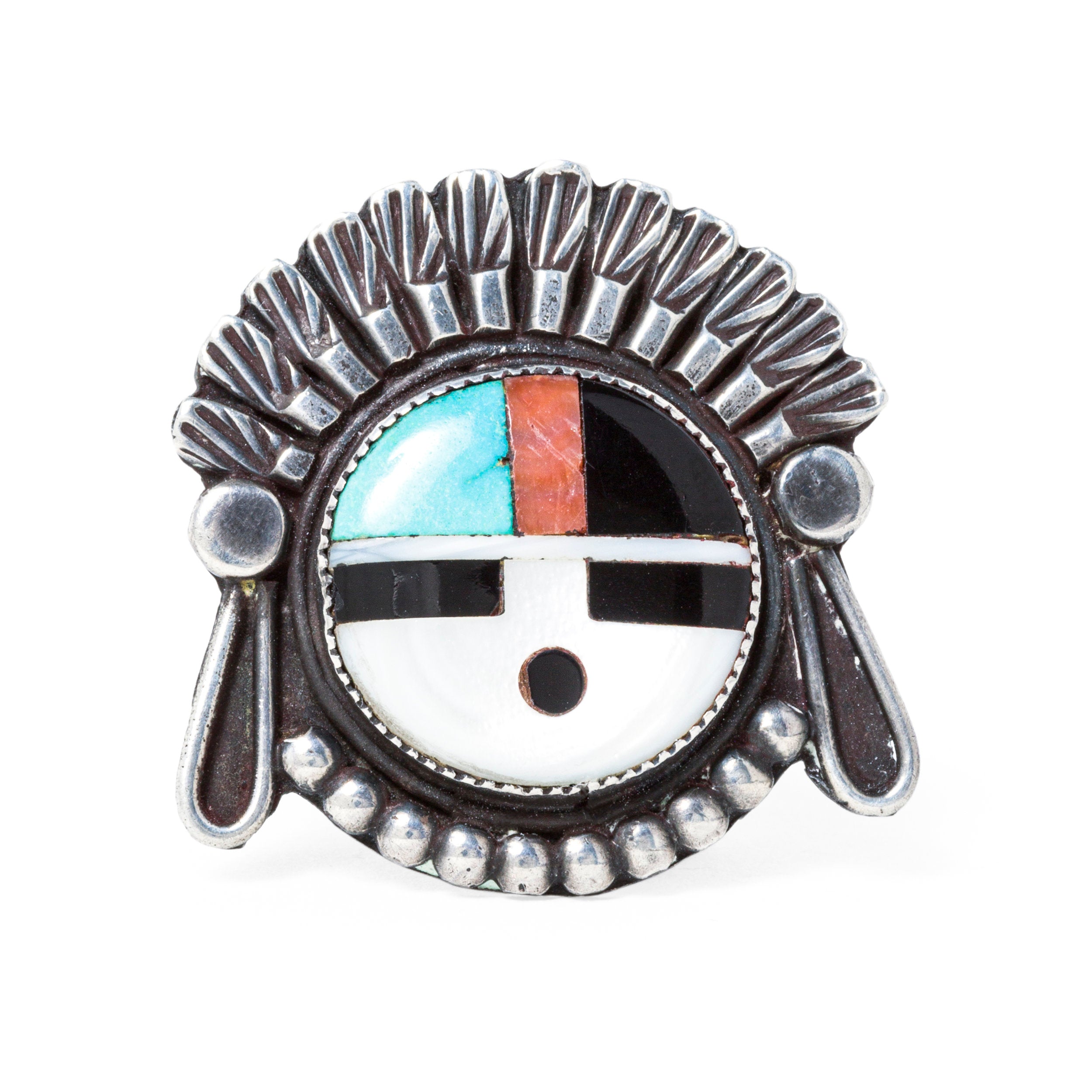 Vintage Zuni Sunface Pin