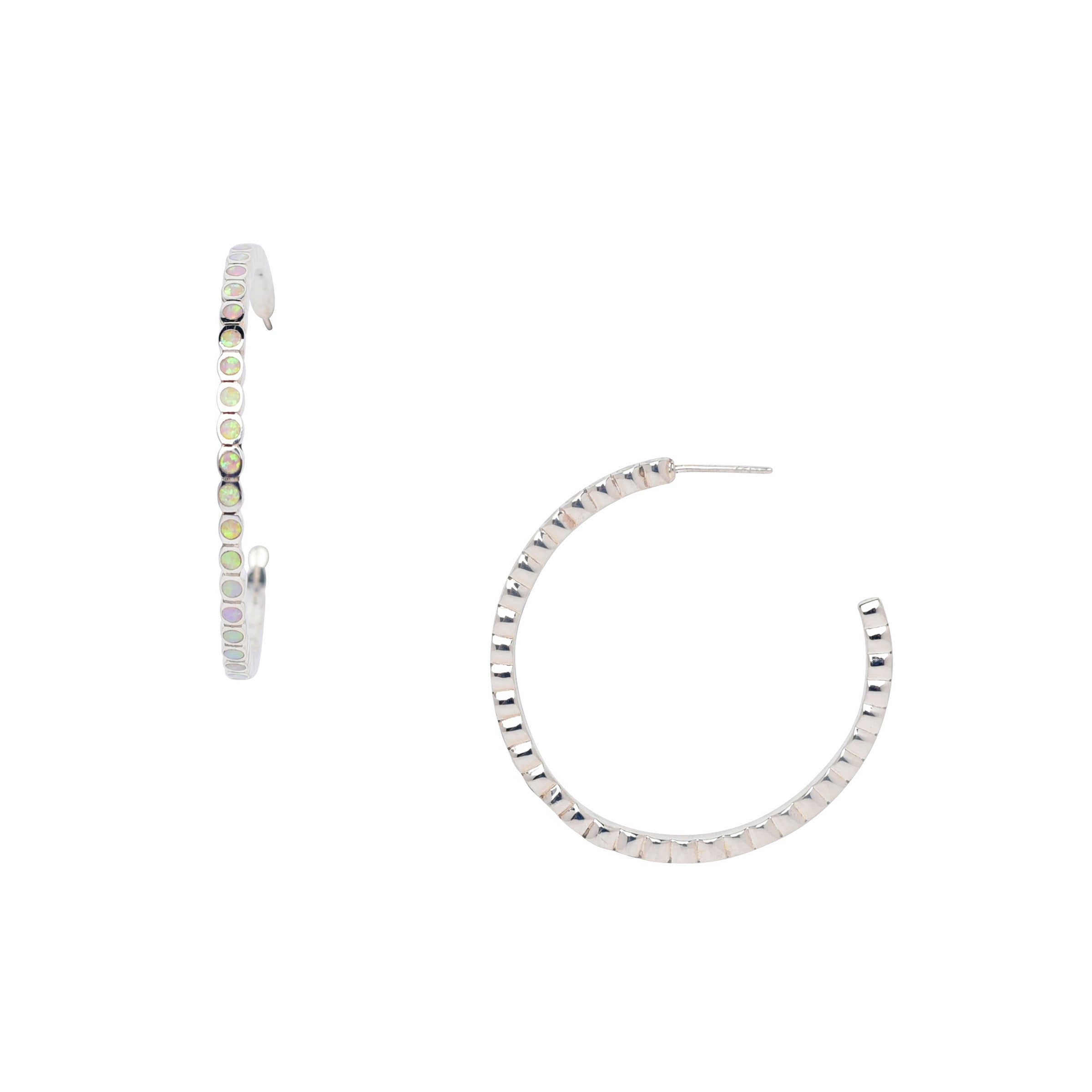 Opal Dot Hoop Earrings
